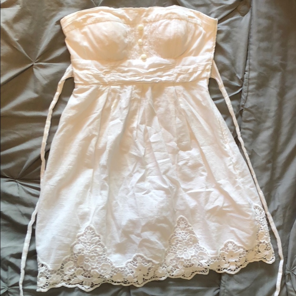 White Strapless Sundress